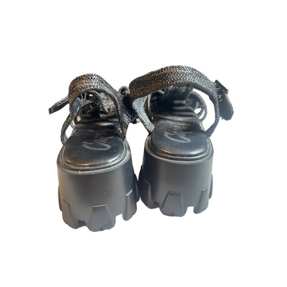 New Cape Robbin Modestia Chunky Black Woven Strap Sandals Women's Size 8 - Picture 9 of 9